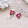 12 x 13 arte de uñas de corazón torcido de cristal joyería de diamante puntiagudo de corazón torcido hielo a través de explosiones amor Super Flash taladro de uñas al por mayor