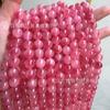 Rosa Brillante Flor de Cerezo Lluvia Perlas Dispersas Flor de Cerezo Natural Calcedonia de Hielo Perlas Redondas Pulsera de Abalorios Hecha a Mano DIY