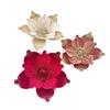 Decoraciones Navideñas Flores Artificiales Flores Navideñas Tela de Alta Gama Polvo Adhesivo Lentejuelas Flores de Magnolia Artificiales Flores Decorativas Navideñas