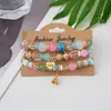 Aliexpress Más Vendido Pulsera Elástica Bohemia Multicapa Set de 4 Piezas Joyería al por Mayor Pulsera de Cuentas de Vidrio