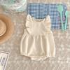Mameluco de verano para bebé estilo coreano, vestido de estilo occidental con volantes para bebé, traje nuevo de falda mameluco