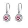 Pendientes de plata de ley S925 con circonitas de seis garras para mujer, accesorios brillantes y populares.