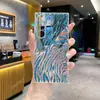 Capa de celular azul com glitter e estampa de zebra, best-seller transfronteiriça para Samsung S25 Ultra, capa protetora transparente estilosa S24