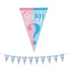 Decoração Temática para Festa de Revelação de Gênero Transfronteiriça Banners de Bandeira Adereços de Bebê Bandeira Triangular