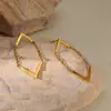Pendientes de Cadena de Diamantes Geométricos Simples Transfronterizos Europeos y Americanos Diseño de Doble Capa Pendientes de Anillo de Flor de Moda de Gama Alta