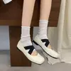 Bailarinas Mary Jane Cruzadas para Mujer 2026 Otoño Nuevo Estilo Punta Cuadrada Suela Plana Suave Bailarinas Versátiles Venta al por Mayor