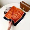 Colección de Pañuelos Cuadrados Pequeños Retro de 70 cm, Nuevo Pañuelo de Seda Otoño e Invierno, Bufanda para el Cuello con Patrón de Espiga, Protector de Cuello Multiusos, Pañuelo Vintage para Atar Bolsos