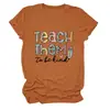 Ensinar a Serem Amazon Wish Site Independente Moda Transfronteiriça Gola Redonda Manga Curta Camiseta Feminina Comércio Exterior