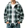Chegada Nova Outono 2026 Camisa Xadrez com Capuz Masculina Solta Manga Longa Roupa Externa Marca Tendência Retrô Japonesa Camisa Versátil