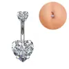 Vendas Diretas da Fábrica Joias para Piercing no Corpo Anel de Umbigo Zircônia Redonda de Ponta Dupla Unha de Umbigo Joias Europeias e Americanas Anel de Umbigo Atacado