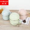 Taza Nórdica Gruesa de Acero Inoxidable 304 para Comida Rápida Taza para Comida Rápida de Doble Pared con Tapa de Rosca Fiambrera Térmica Cubo Térmico Caja Bento