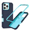 Nueva venta caliente adecuada para ip16promax contraste de color defensa tres en uno TPU PC cubierta superior e inferior funda de teléfono anticaída