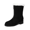 Botas de Nieve Plegables con Cremallera Frontal Bidireccional Piel de Oveja Suave Engrosadas Calientes de Media Pantorrilla Botas Grandes de Algodón del Noreste Estilo Nuevo