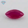 Anillo de Piedra Suelta de Corindón con Forma Marquesa Superficie de Anillo Zafiro Rojo Sintético Corindón Blanco Forma de Hoja Joyería Piedra Principal Zafiro Rojo de Imitación