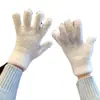 Guantes de invierno de pelo de conejo artificial grueso, cálidos, de visón, sencillos, lisos, de cinco dedos, para montar al aire libre, resistentes al frío y a las heladas.