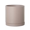 Vaso de flores de cerâmica cilíndrico reto Morandi colorido nórdico vaso de cacto verde para plantas internas com bandeja