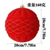 Bolas de Navidad Aterciopeladas de Tamaño Grande, Multicolor, de Forma Única, Adornos Navideños Pintados para Árbol, Bolas Decorativas para Ambiente Festivo, Personalizables