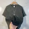 Estilo Novo de Verão Leve Luxo Tendência Tie-Dye Gola Redonda Manga Curta Moda Masculina Pulôver Casual Versátil Camiseta de Meia Manga