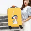 Atacado Personalizado Desenho Animado Bagagem Fosco Estilo Coreano Zíper Case com Rodinhas Roda Universal Malas Fechadura Combinatória para Homens e Mulheres