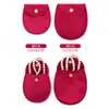 Fondo Ovalado Lisi Velvet Bolsa de Broche Joyería Bolsa con Botón Dorado Bolsa de Empaque para Regalo Bolsa para Joyería Bolsa Cultural Semircircular
