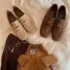 Estilo idéntico al de Grape Mom con tacón grueso de 3 cm ~ Mocasines retro estilo británico con punta cuadrada y tacón bajo para mujer