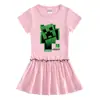 Vestido Infantil de Algodão com Mangas Curtas, Estilo Coreano, Plissado com Babados, Elegante e Leve - Novo Verão 2026