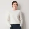 26 Otoño Invierno Nuevo Grueso Cuello Redondo 100% Cachemira Suéter Pulóver para Mujer Tejido Holgado Top de Capa Base