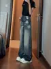 Jeans de Pierna Ancha Azul Vintage Nuevos de Verano 2026, Corte Curvo, Tiro Bajo, Adelgazantes, Versátiles, Pantalones de Longitud Completa para Mujer