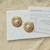 Pendientes de perla con hilo de oro estilo europeo y americano transfronterizos, Pendientes vintage de lujo ligero, Pendientes elegantes de nicho para moda femenina