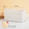 Fiambrera de dos compartimentos estilo japonés, caja para mantener la fruta fresca, cuchara, tenedor y palillos portátiles, fiambrera para estudiante, dormitorio, trabajador de oficina