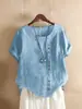 Blusas de Algodón y Lino para Mujer Transfronterizas, Camisetas Casuales Holgadas de Algodón y Lino Tallas Grandes, Ropa de Algodón y Lino para Mujer, Ropa para Mujer Tallas Grandes, Artículos Más Vendidos de Amz
