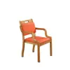 Silla de Madera Maciza Amigable para Personas Mayores con Diseño Ergonómico Anticolisión, Silla para Hogar de Ancianos con Esponja de Alta Elasticidad, Reposabrazos Antideslizantes y Esquinas Redondeadas