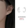Ganchos para Oreja Asimétricos de Hoja de Plata Pura S999 para Mujer, Pendientes de Lujo Ligero de Nicho de Gama Alta, Accesorios para Oreja Simples y Exquisitos Estilo Bosque al por Mayor