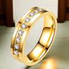 Anillo de acero inoxidable no se decolora diseño minoritario anillo de pareja minoritaria par de anillos un par de inserción de diamante joyería de acero de titanio frío venta al por mayor