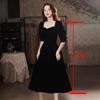 Vestido de Noche Negro Pequeño de Alta Gama Lujo Ligero Nicho Temperamento Alta Gama Terciopelo Anfitrión Vestido Largo Femenino Examen de Arte Ceremonia de Adultos