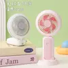 Ventilador Mini Portátil com Luz Noturna, Recarregável por USB, Ventilador de Mesa Dobrável para Dormitórios de Estudantes