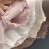 Camiseta base transpirable y amigable con la piel para niños, camiseta de manga larga lisa para otoño e invierno, con cuello medio alto y volantes para niñas, top versátil