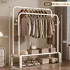 Varal de roupas quarto varal de casa cabideiro simples prateleira varanda cabide de roupas para pendurar varal de roupas interno com duas hastes