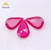 Venta al por mayor de fábrica anillo de gota forma de lágrima corindón rojo forma de pera superficie rubí sintético incrustación DIY resistencia a altas temperaturas