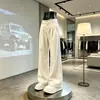 Elegantes pantalones de pierna ancha plisados, negros, de cintura alta, adelgazantes, con caída fluida, nueva colección para hombre, versátiles pantalones rectos de color liso para primavera y otoño