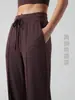 Pantalones de Yoga Juyitang de Cintura Alta con Cordón, Pierna Ancha, para Mujer, Sueltos y Adelgazantes, con Bolsillos Laterales