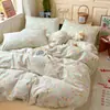 ¡Fresco y simple! Juego de ropa de cama de tres piezas 100% algodón Clase A para dormitorios estudiantiles, juego de cuatro piezas 100% algodón para dormitorios universitarios, incluyendo funda de edredón y sábana bajera