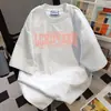 Novas Camisetas de Manga Curta com Estampa de Letras Estilo Verão 2025 para Homens e Mulheres, Tops Largos da Moda e Versáteis