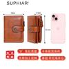 Cartera con Cremallera Antirrobo RFID Popular Transfronteriza con Múltiples Ranuras para Tarjetas y Broche, Cartera Corta de Moda Europea y Americana para Mujer