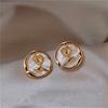 Pendientes de rosa con aguja de plata 925 para mujer, diseño de nicho, con sentido de Internet, pendientes explosivos de celebridades, pendientes elegantes de lujo ligeros avanzados, venta al por mayor