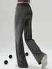 Ropa de Yoga Tallas Grandes para Mujeres Gorditas, Top de Manga Larga Off-the-Shoulder, Pantalones Rectos de Pierna Ancha de Cintura Alta, Conjunto de Ropa Deportiva para Fitness para Mujeres, Otoño