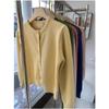 Cardigan de Punto Avanzado Sense Color Amarillo Leche con Botón Dorado Pequeño para Mujer, Chaqueta Suéter de Terciopelo de Mapache Nuevo para Otoño e Invierno