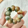 Cuentas de Mano Bodhi Sabor Ajo con Piel Floral Verde Cortada Redonda, Adornos Pequeños para la Punta del Dedo Retorcidos a Mano, Cuentas de Oración Budista, Piezas Suaves para Dedos de Estudiante