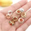 1 Pieza de Cuentas Espaciadoras de Agujero Grande de Colores con Pedrería 6X10Mm Pulsera Creativa de Abalorios DIY Accesorio de Joyería de Aleación