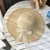 Sombrero de Paja Floral para Mujer, Sombrero de Sol de Ala Ancha Estilo Ins de Verano, Sombrero de Pescador Plegable para Vacaciones en la Playa y Viajes